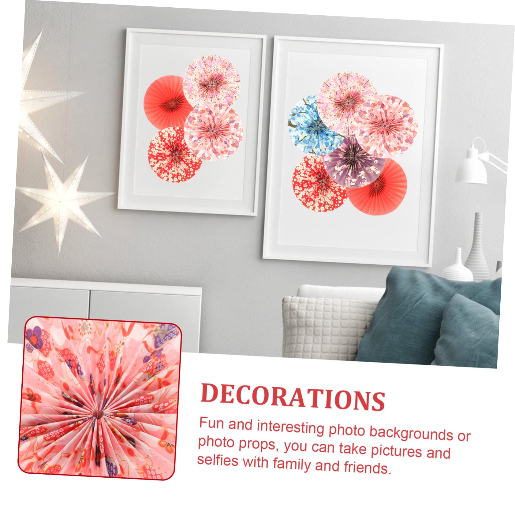 TOPBATHY 30 STK Fächerblume aus japanischem Papier Rotes rotes Partyzubehör Klebeband doppelseitig Double Sided Tape Dekoration Hochzeitsdeko Hochzeitspapier-Fans Papierfans basteln
