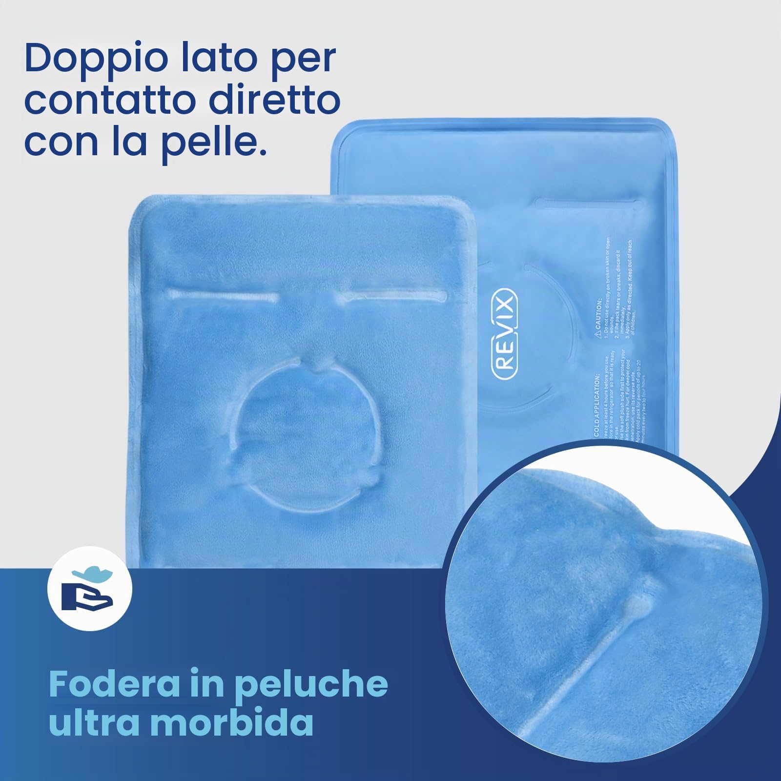 REVIX Fascia Ghiaccio per Ginocchio – Impacco Gel Riutilizzabile con Cinturini Regolabili, Copertura Vellutata, Uso a Mani Libere per Ginocchia, Polpacci, Gomiti, Ghiaccio Gel Freddo