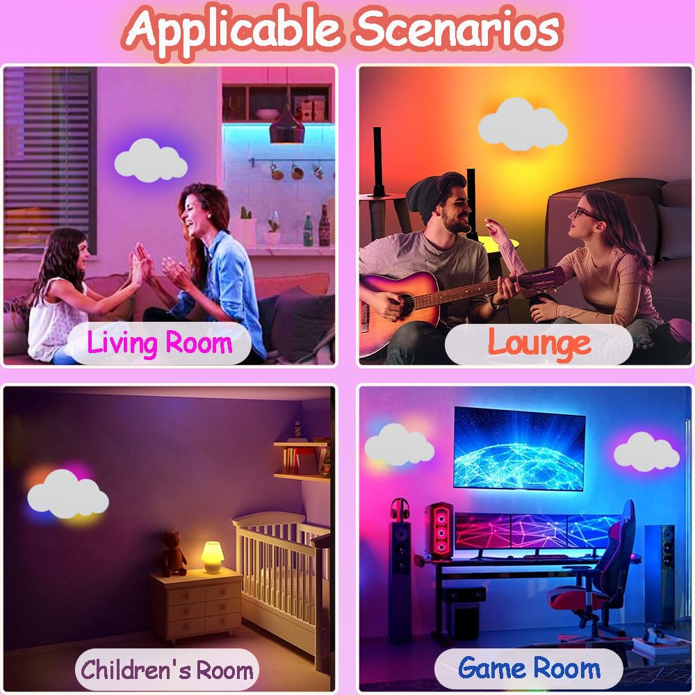 LED Lámpara de Pared RGB Regulable Apliques de Pared con Mando a Distancia y APP Moderna Habitación Infantil Lámpara de Noche con Enchuf para Salón Dormitorio Pasillo Hotel Cambia de Color Iluminación