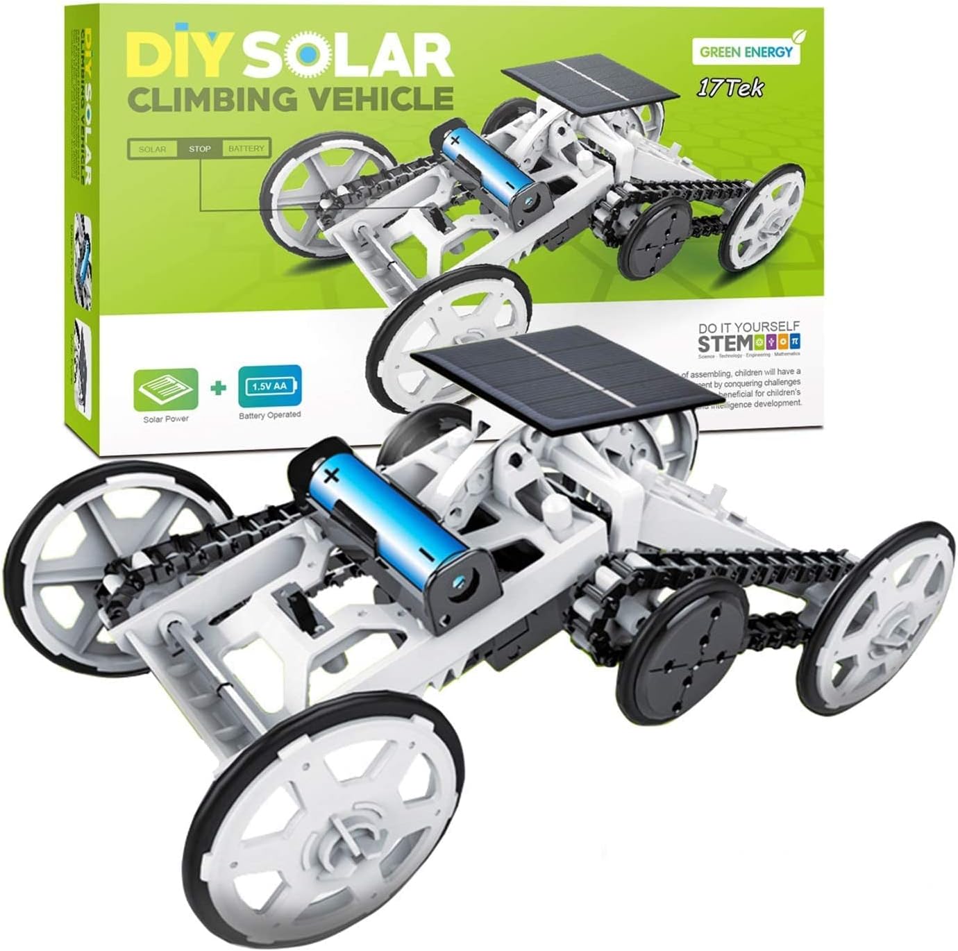 17Tek STEM Educational Solar Robot - Green Energy DIY Science Solar Power Kits (B)