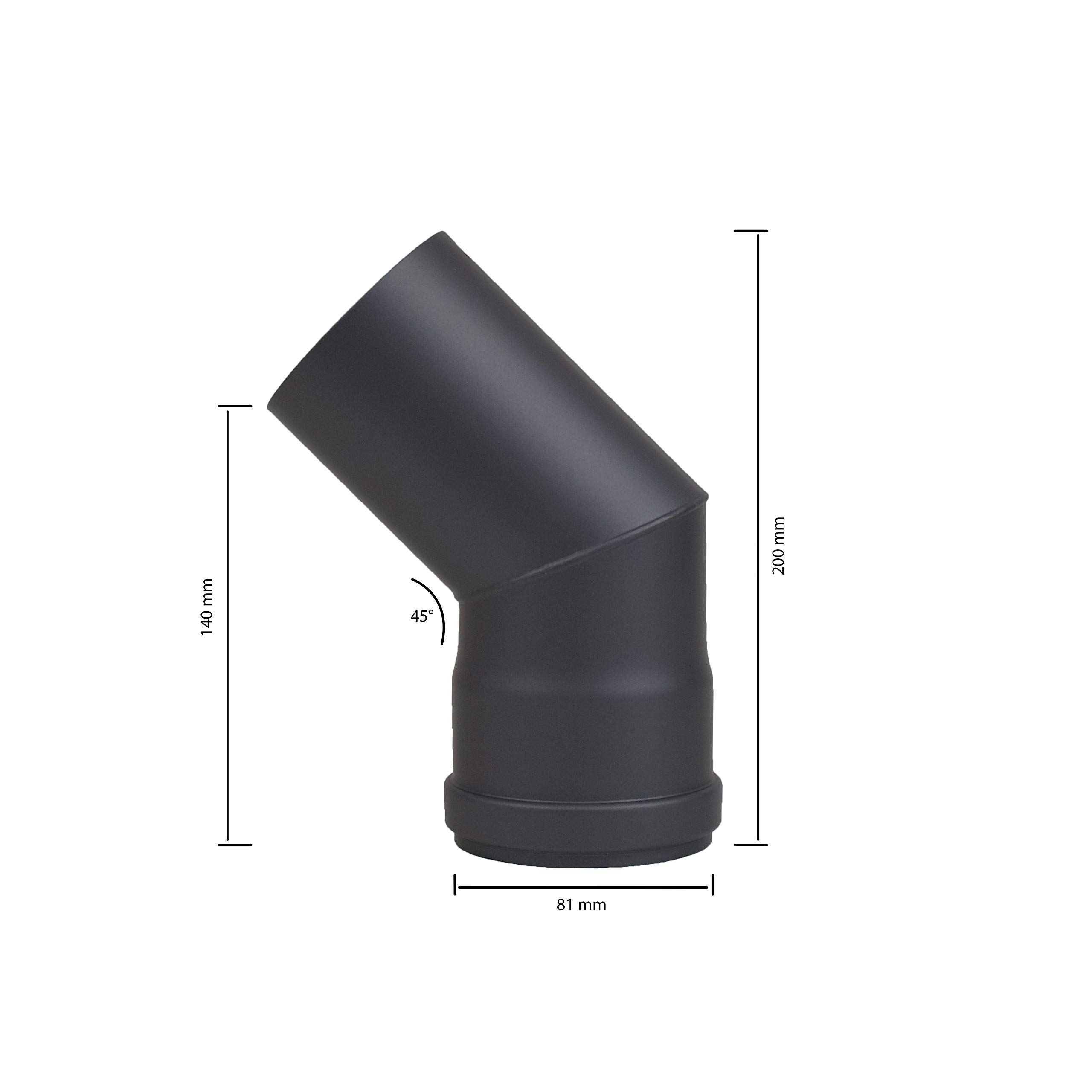 Enkelwandig rvs kachelbuis zwart 125 mm | Heating World