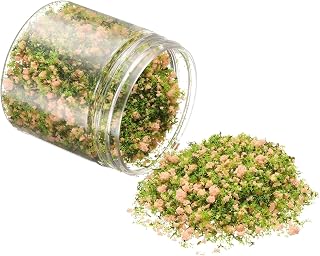 Model Flower Grass, 185ml Capacity, Fake Miniature Flower Grass Tree Plastic Sponge Light Orange - (Applications: DIY Dollhouse Fairy Garden Model Railway Landscape)