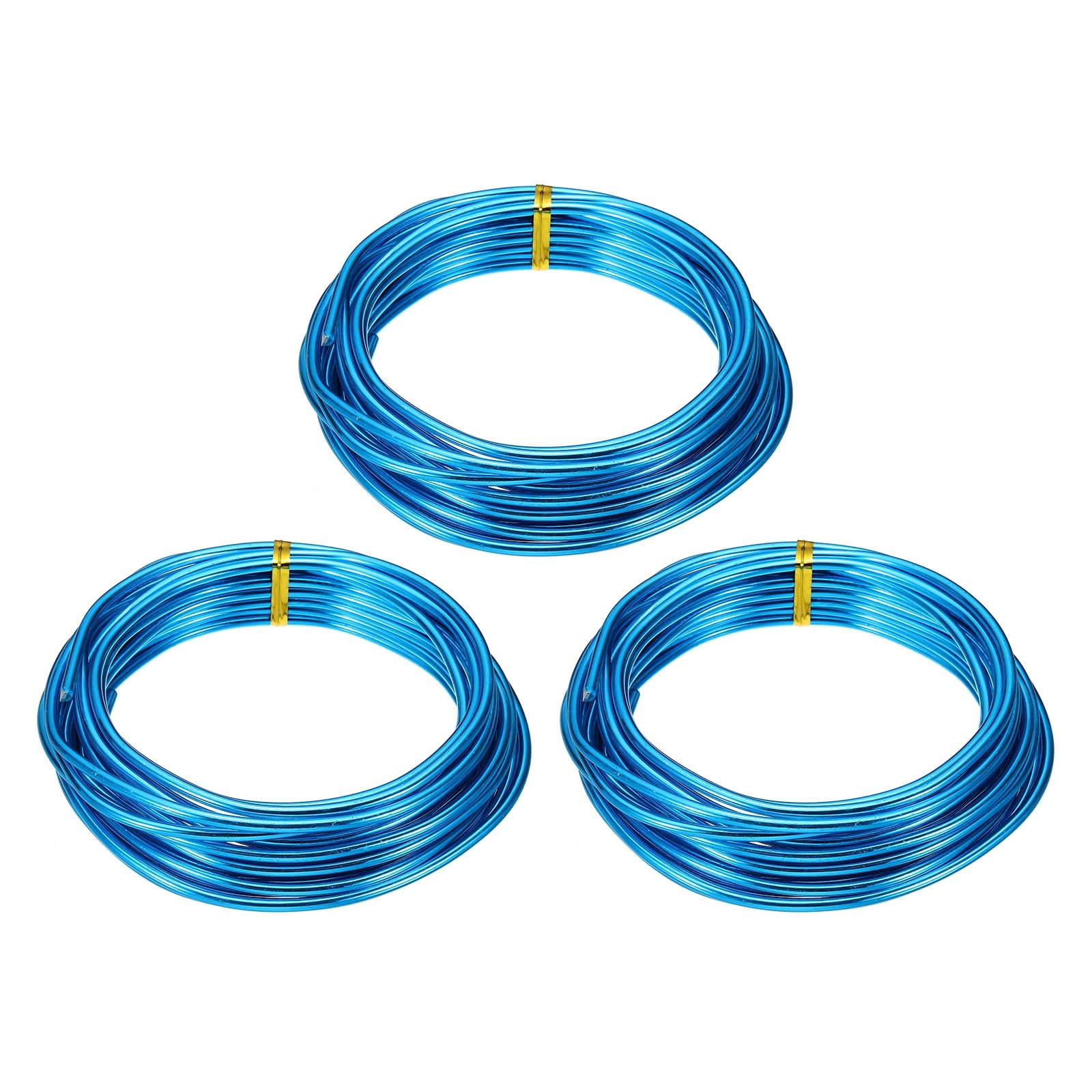 sourcing map 3 Roll Bonsai Wire 3mm Each Roll 16.4ft (5m) Anodized Aluminum Bonsai Wire for Gardening Tree Branch Fixing DIY Crafting, Blue