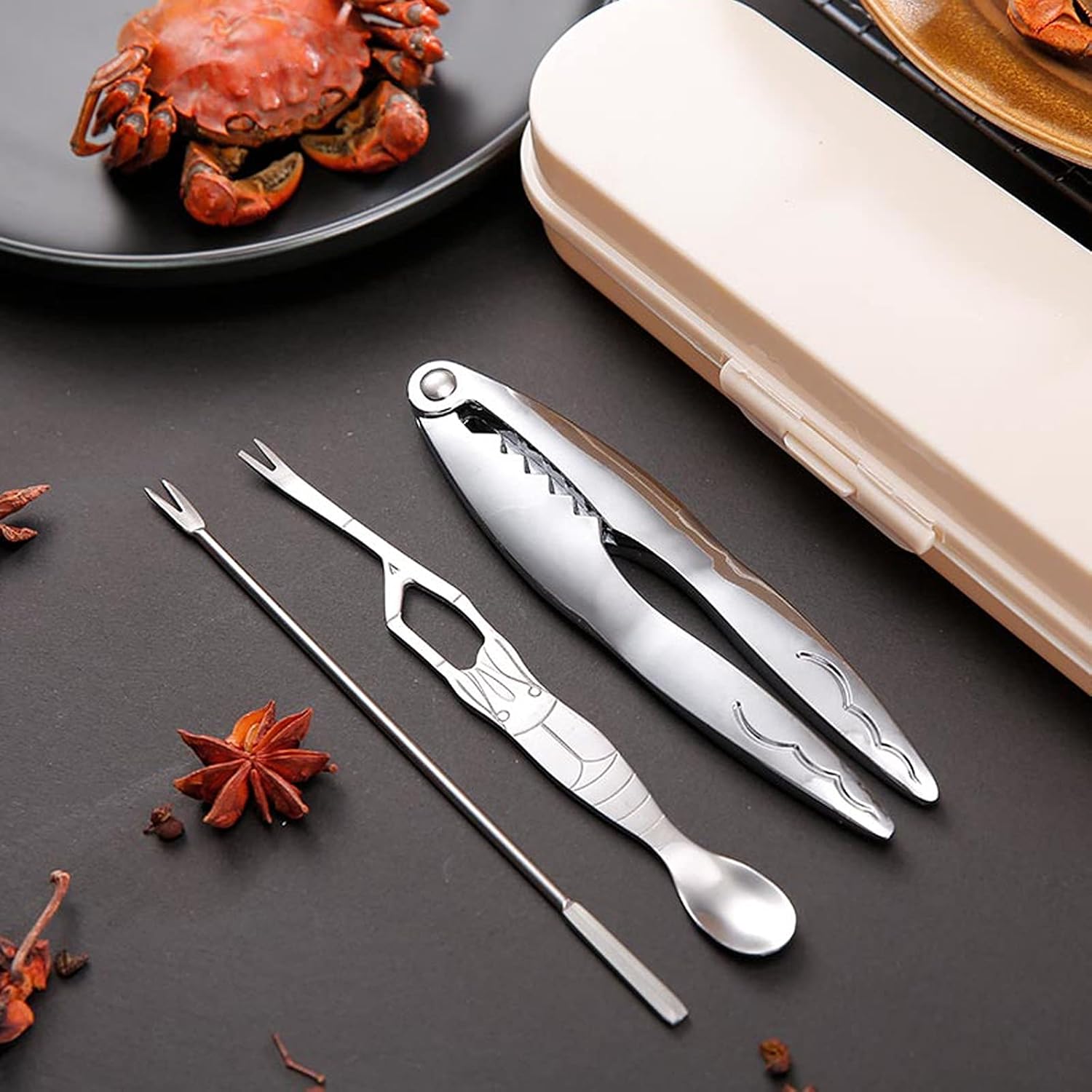 Seafood Tools Set 5-Piece Seafood Tool Kit Seafood Crackers Tools Nutcrackers Set Shellfish Crab Claw Cracker Seafood Lobster Crackers and Tools Lobster Tools for Eating
