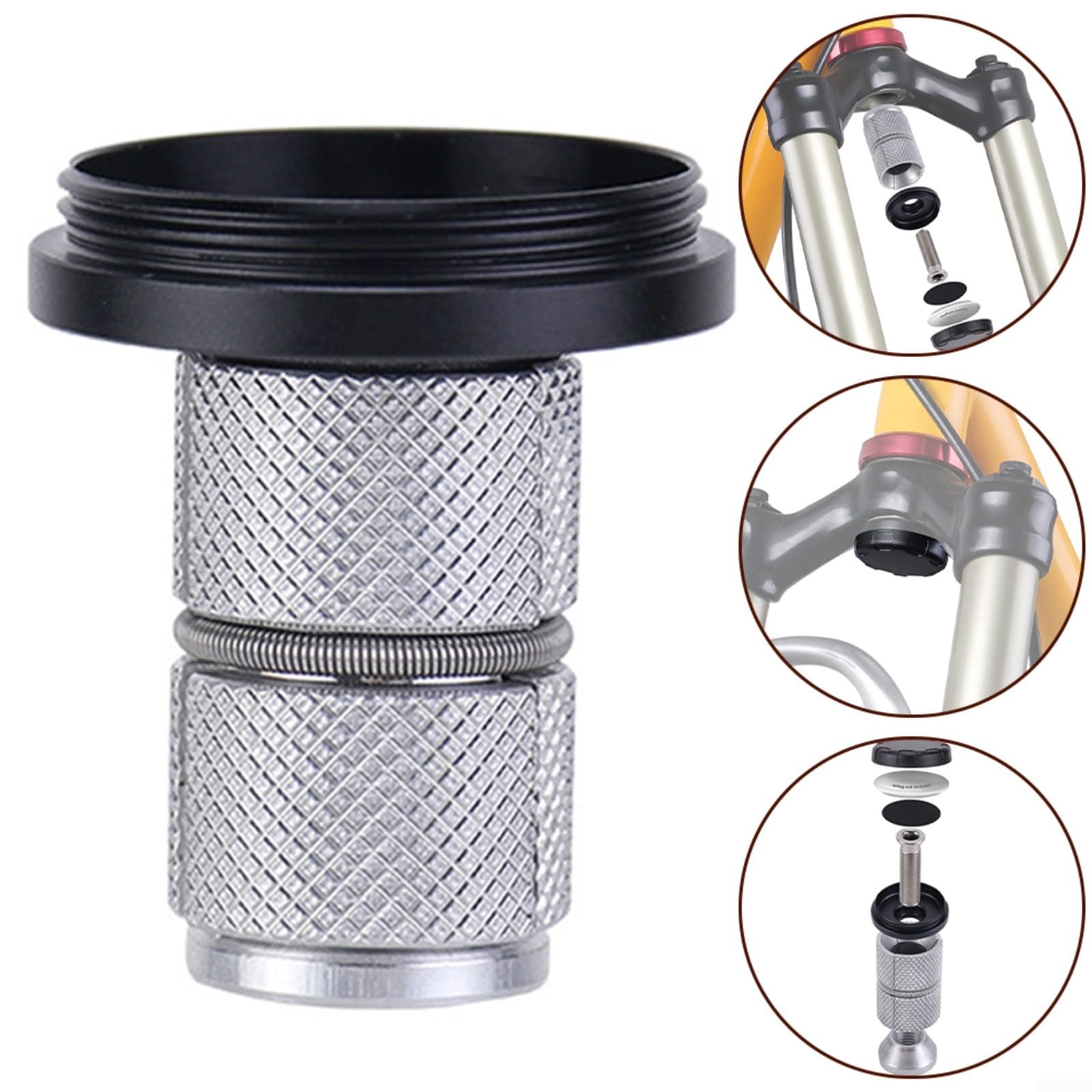 Uxcell 1 1/4 Pouces OD Casque De Vélo Embout De Tige En Alliage D Aluminium Avec Boulon Arc En Ciel M6 Pour V Lo De Montagne Route Vtt Noir