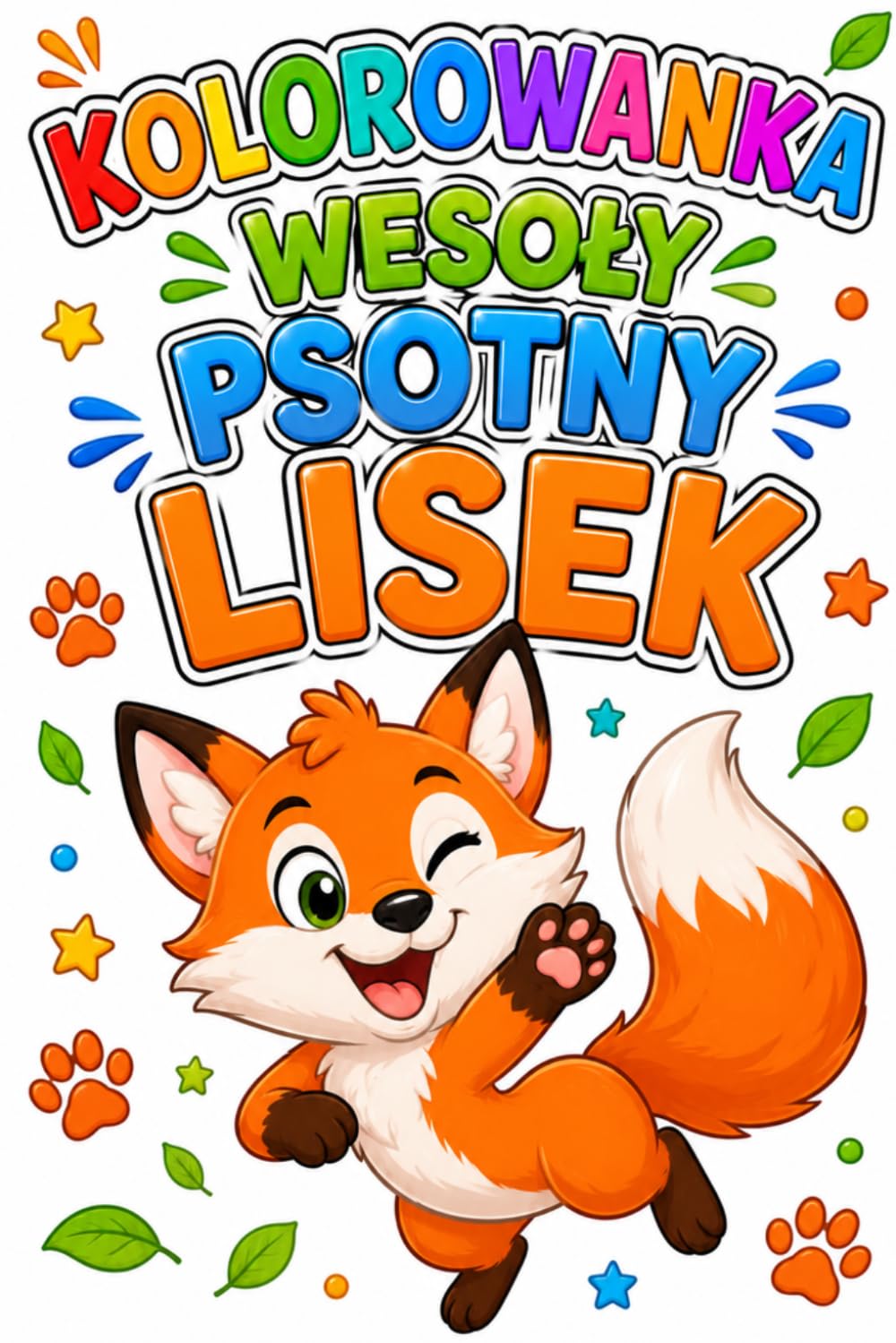 Kolorowanka wesoły psotny lisek: zwierzęta leśne
