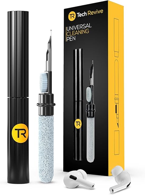 Tech Revive AirPod Cleaning Kit - Earphone Cleaner Kit Compatible with Airpods, Phones, Laptops, Camera - Cleaning Pen for Bluetooth Headphones and Charging Case