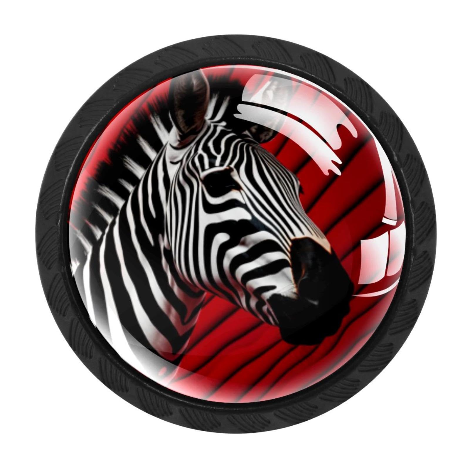 Chenzzzz Multicolored 16 4 Pieces Zebra Drawer Knobs, 35Mm Black Cabinet Knobs, Drawer Pulls And Knobs, Dresser Drawer Knobs, Cabinet Hardware Kitchen Cabinet Knobs
