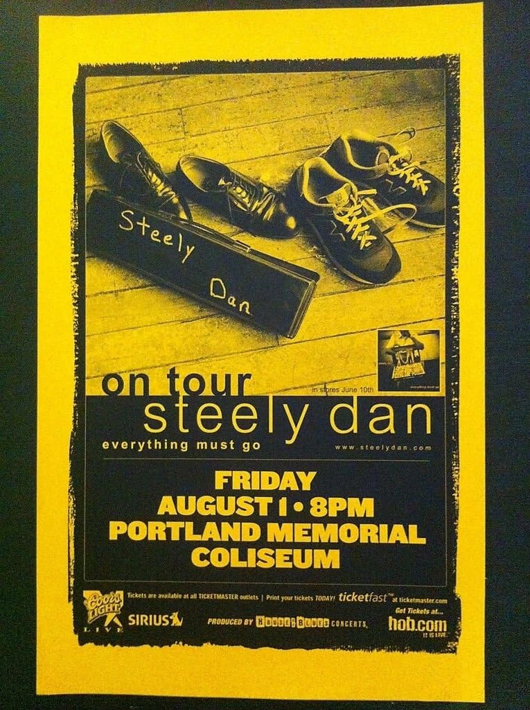Steely Dan Donald Fagan Rare Original Portland Oregon Concert Tour Gig