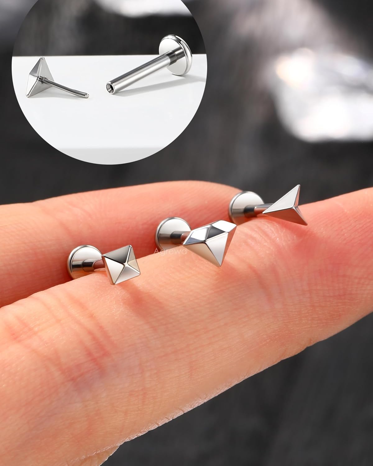 Metal Titanium Helix Tragus Jewelry 16G Cartilage Earrings Stud Surgical Steel Threadless Pin in Nose Lobe Earrings for Women Men - Image 6