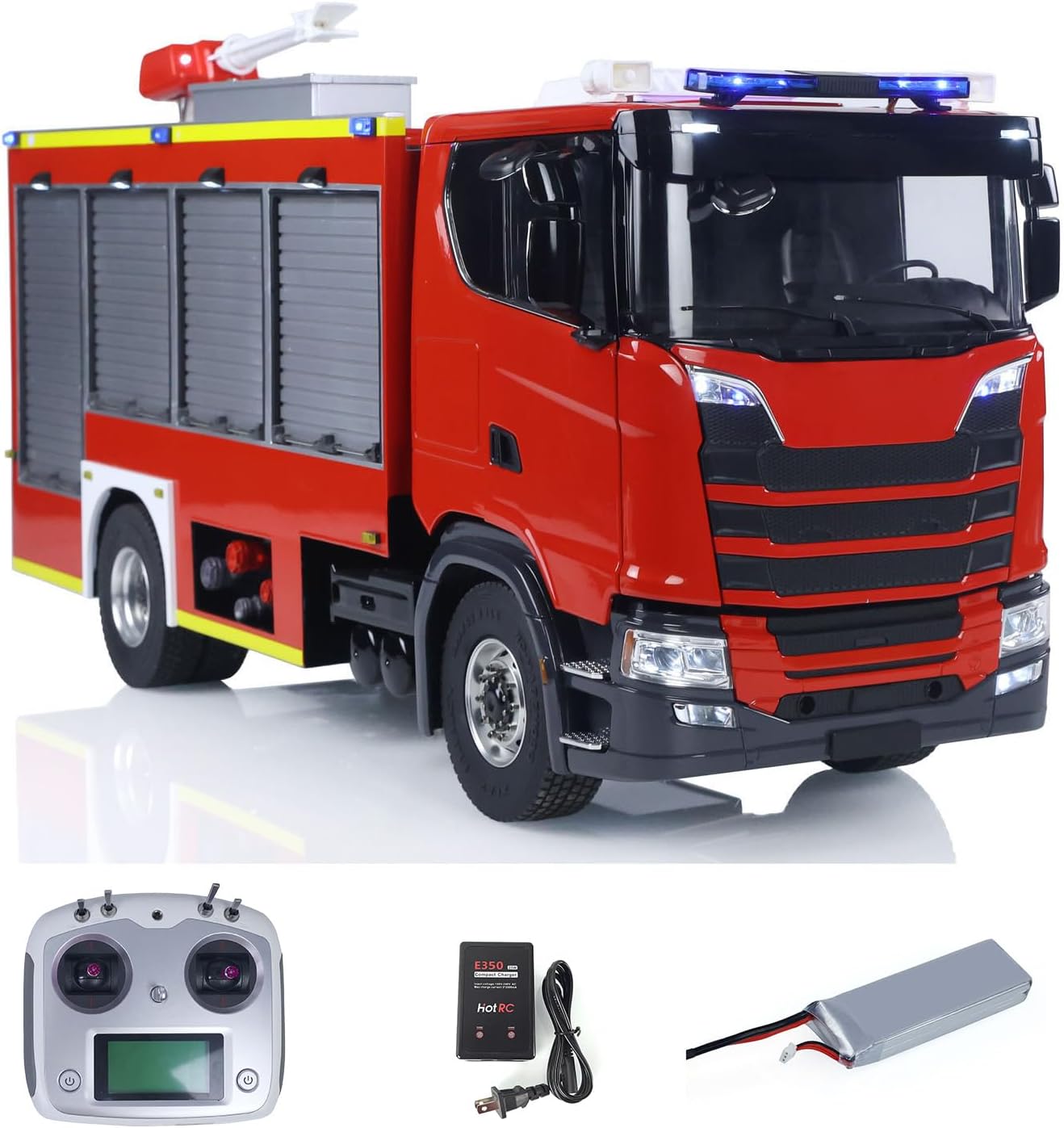 TOUCAN RC HOBBY 1/14 Electric Fire Truck SC 770S Remote Control Vehicle i6S Radio 11.1V Battery 2Speed Gerabox Water Spraying RC RTR Model Car