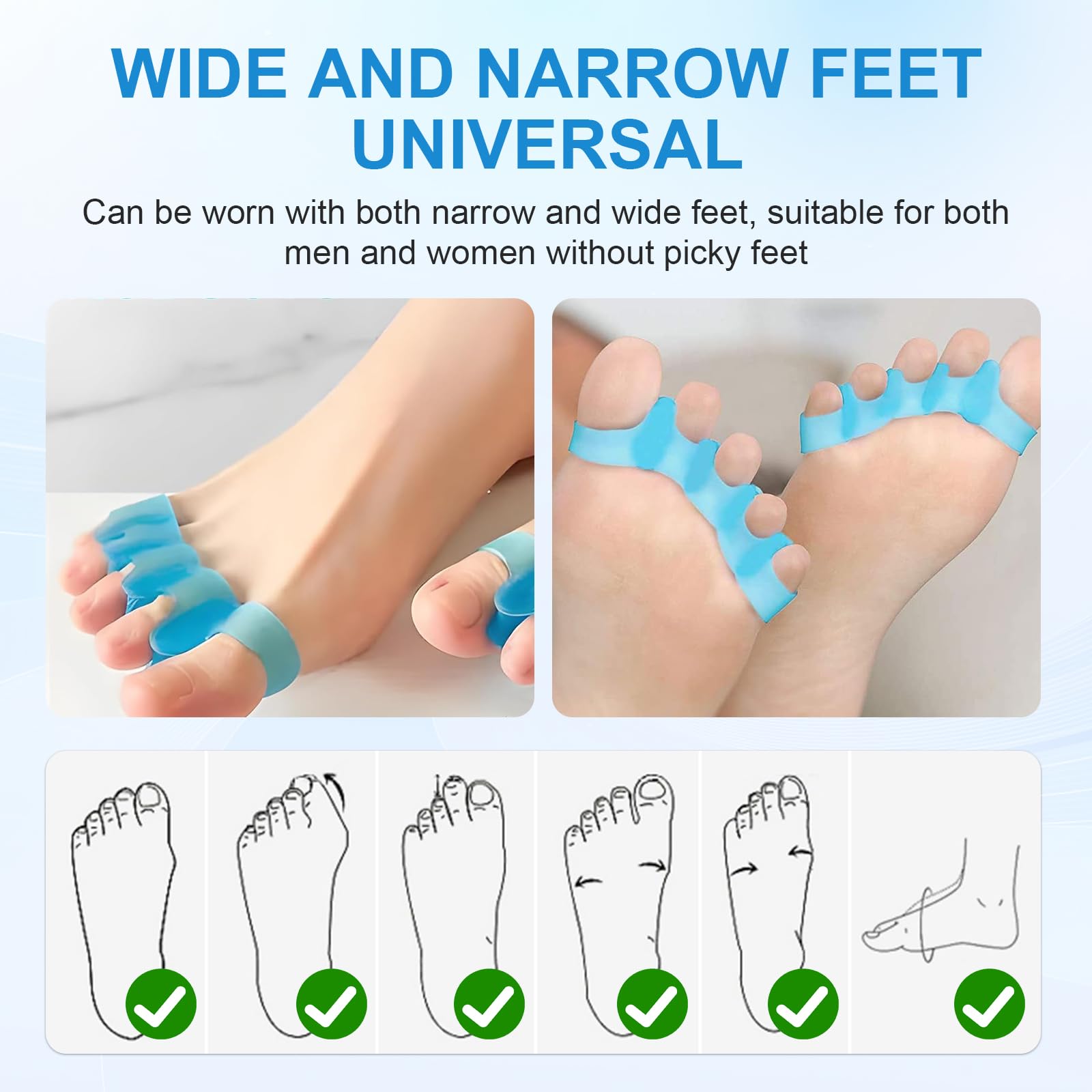 Separatore Dita Piede, 4 Pezzi, Barelle in Gel per Dita del Piede Sovrapposte, Separadita Piedi Silicone Per Ripristinare Le Dita Dei Piedi