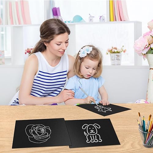 Miniatura 7 de RYKOMO 100 hojas de papel de cartulina negra de 8.5 x 11 pulgadas de grosor, 75 libras, 200 GSM, papel negro pesado para invitaciones, fabricación