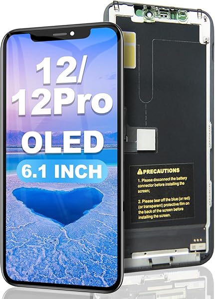 EFAITHFIX for iPhone 12/12 PRO Screen Replacement OLED [NOT LCD] 6.1 Inch Screen 3D Touch Display Digitizer FHD Screen Frame Assembly Compatible with iPhone 12/12 Pro with Waterproof Adhesive,No Tools