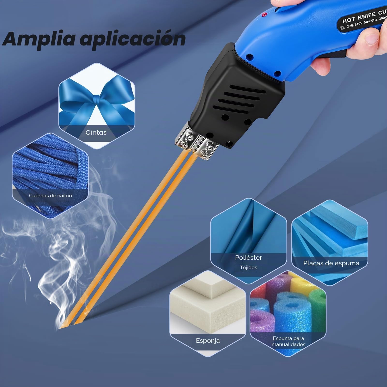 200W Refrigerado por Aire Cortador de Espuma Eléctrico Hot Knife Kit de herramientas de corte de espuma de poliestireno con pinza DIY Alambre caliente con Bendable 24H de Trabajo