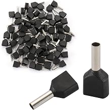 BAOMAIN 1000-Pack 16 AWG Twin Wire Ferrules Black TE1508 Pin Terminal