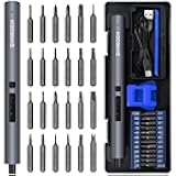 SHARDEN Mini Electric Screwdriver, 29 in 1 Small Electric Screw Driver Kit with 24 Magnetic Bits, Precision Cordless Repair Tool for Phone, Camera, Laptop, Watch