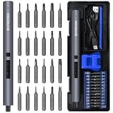 SHARDEN Mini Electric Screwdriver&comma; 29 in 1 Small Electric Screw Driver Kit with 24 Magnetic Bits&comma; Precision Cordless Repair Tool for Phone&comma; Camera&comma; Laptop&comma; Watch