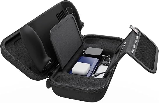 Carrying Case Compatible with Steam Deck, Protective Hard Shell Carry Case Built in Storage Card Slot Stand, Portable Travel Carrying Case Pouch for Steam Deck Black