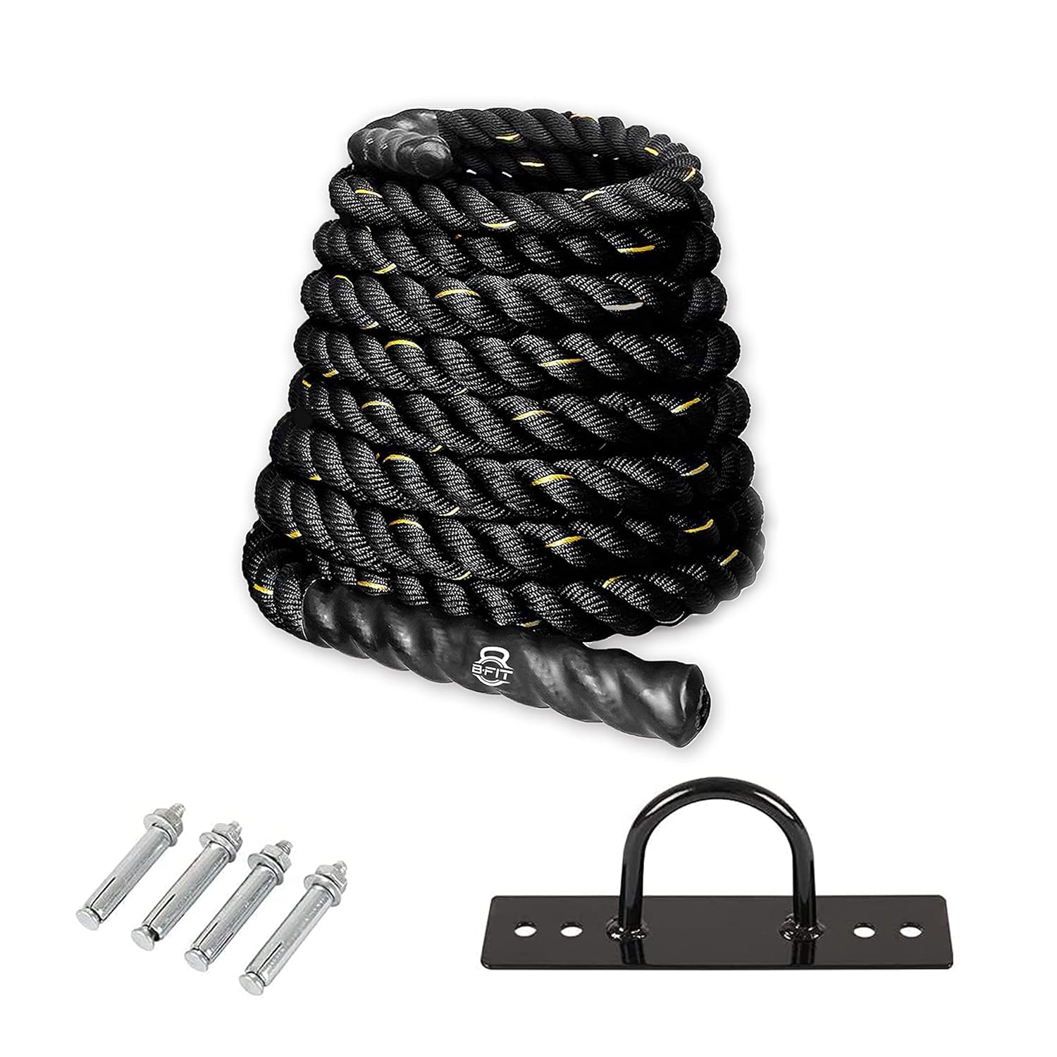 Lifestyle helpmate 1.5in Exercise Rope for Strength Training, Polyester, Black (25 meter)-image-39