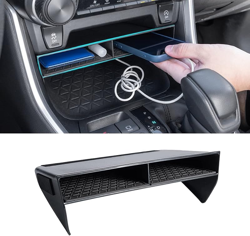 Organizador de console central JDMCAR para Toyota RAV4 2019–2025 com bandeja de armazenamento – 1 unidade
