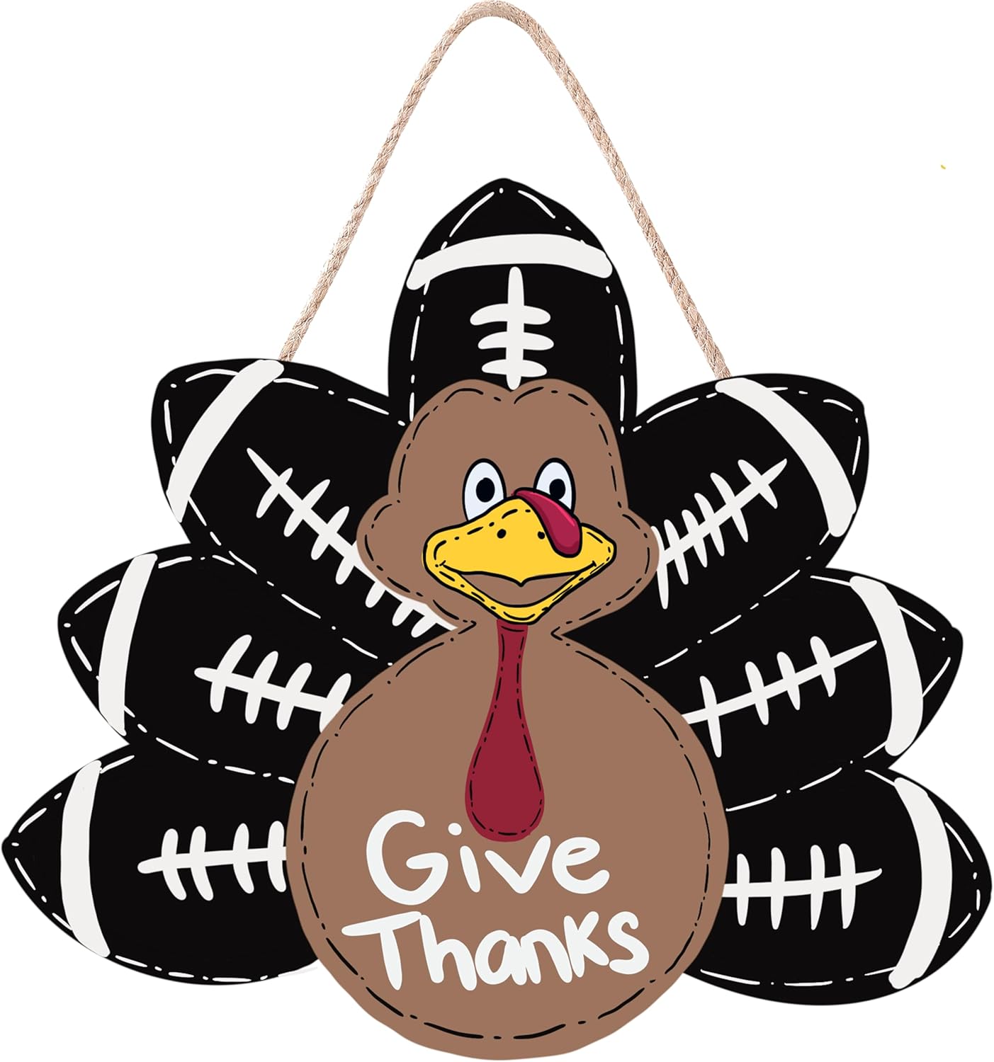 Thanksgiving Decorations Turkey Door Sign Give Thanks Turkey Door Hanger Farmhouse Home Fall Thanksgiving Decor for Outdoor Indoor Wall Home Decor