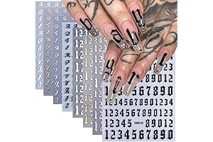 Gorgeous Nail Art Made Easy with 3D English Alphabet Number Nail Art Stickers!