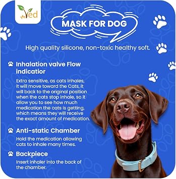 Pet Inhaler Spacer (Comfort Chamber) for Improved Breathing of Your cat, Dog and Furry Friend (Blue)