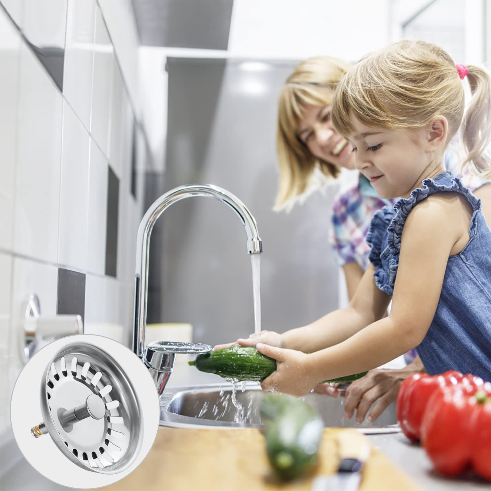 HpLive Bonde d'évier de cuisine en acier inoxydable