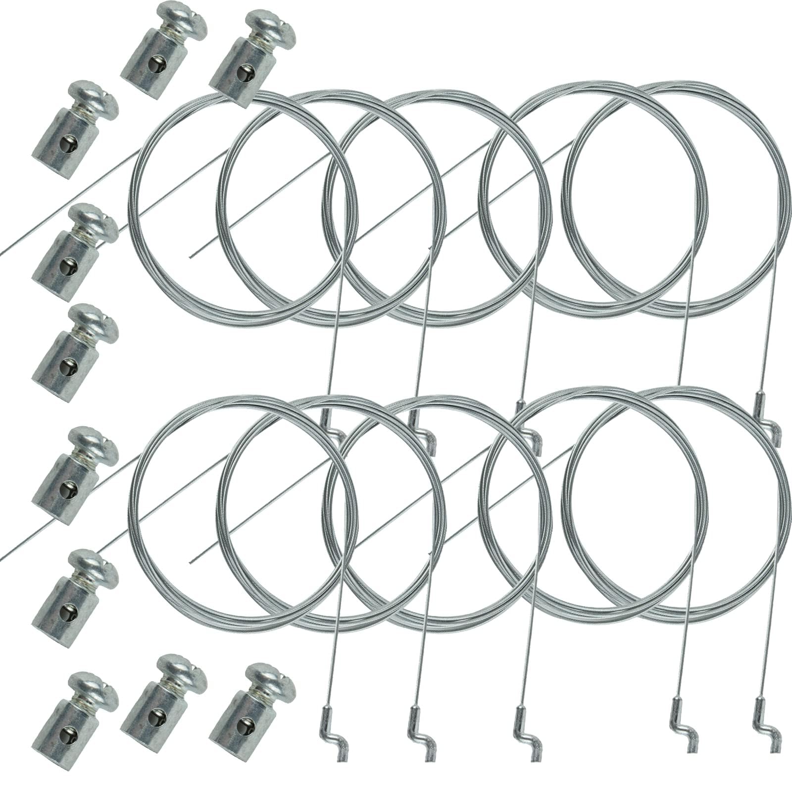 2/5/10 cavi dell'acceleratore per tosaerba, cavo di azionamento per tosaerba, cavo dell'acceleratore della ruota del freno del motore, lunghezza 200 cm, cavo di ricambio (10 pezzi)