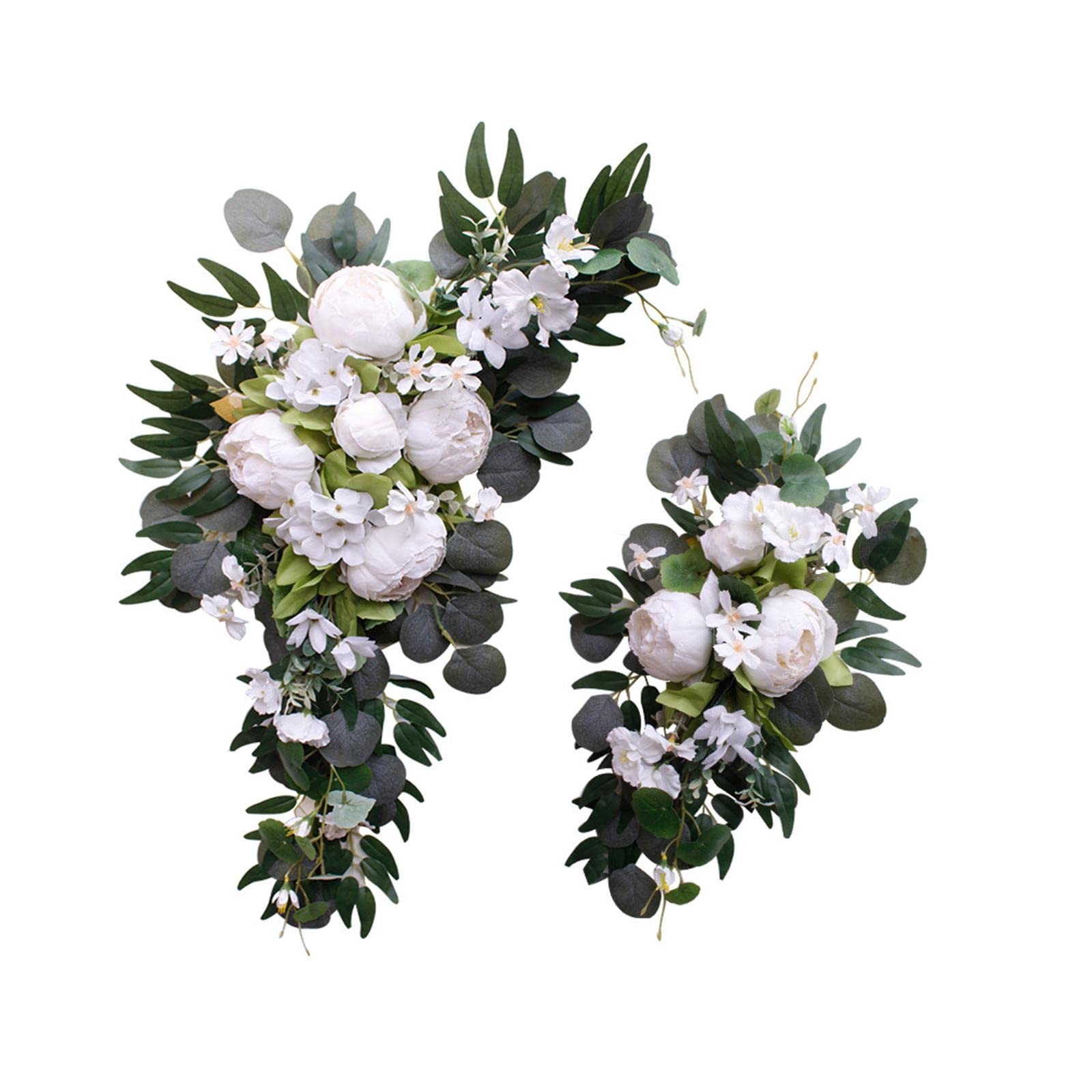 Set di Fiori Artificiali per Matrimoni, Decorazioni di Peonie di Seta per Cerimonie, Feste, Ghirlande Floreali Versatili Fatte a Mano, Bianco