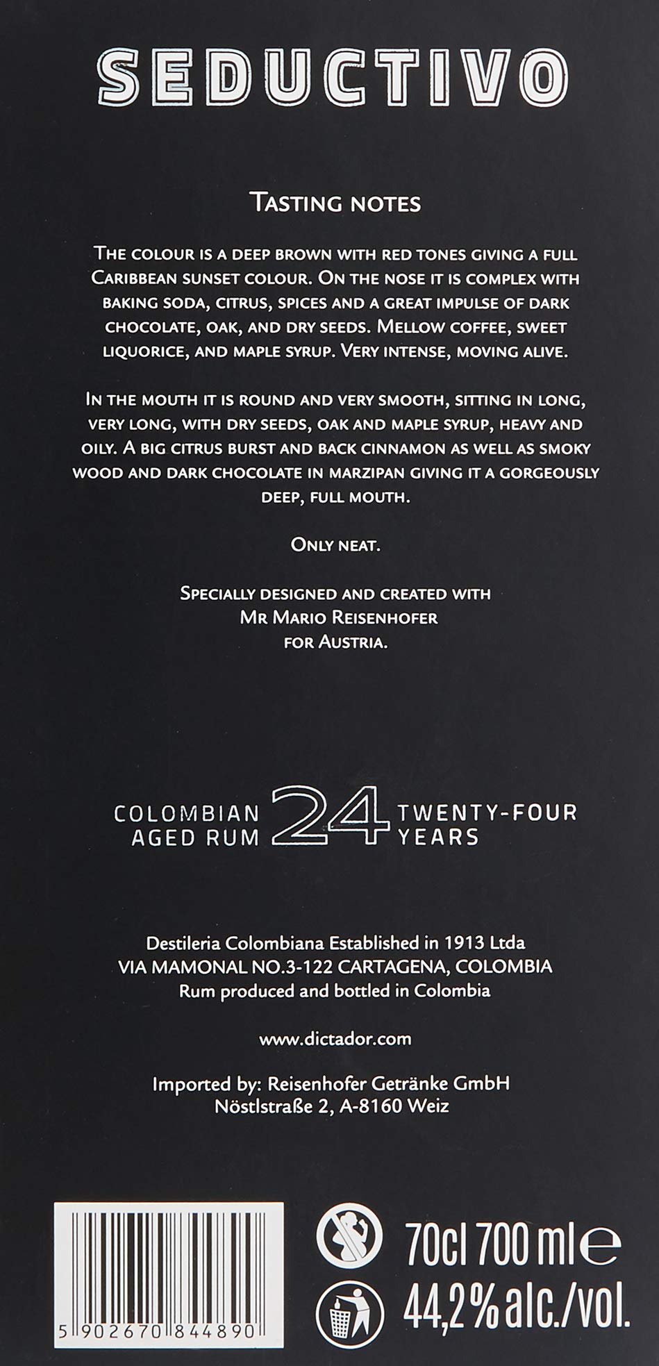 Dictador SEDUCTIVO 24 Years Old Colombian Aged Rum Limited Edition (1 x 0.7 l)
