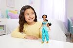 Mattel Disney Princess Poupée Jasmine dans la mode pétillante avec pantalons amovibles, Tiara et chaussures, Posable & Collectionnable, Inspiré par le film Aladdin