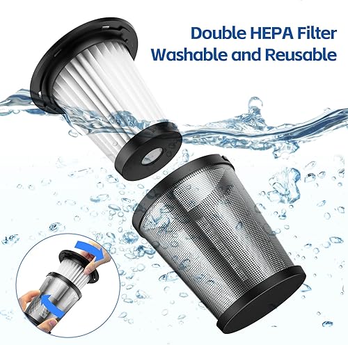 Miniatura 4 de SIMWAL Aspiradora de mano inalámbrica, aspiradora inalámbrica de 9500 PA, aspiradora de mano recargable portátil con LED, aspiradora de mano con