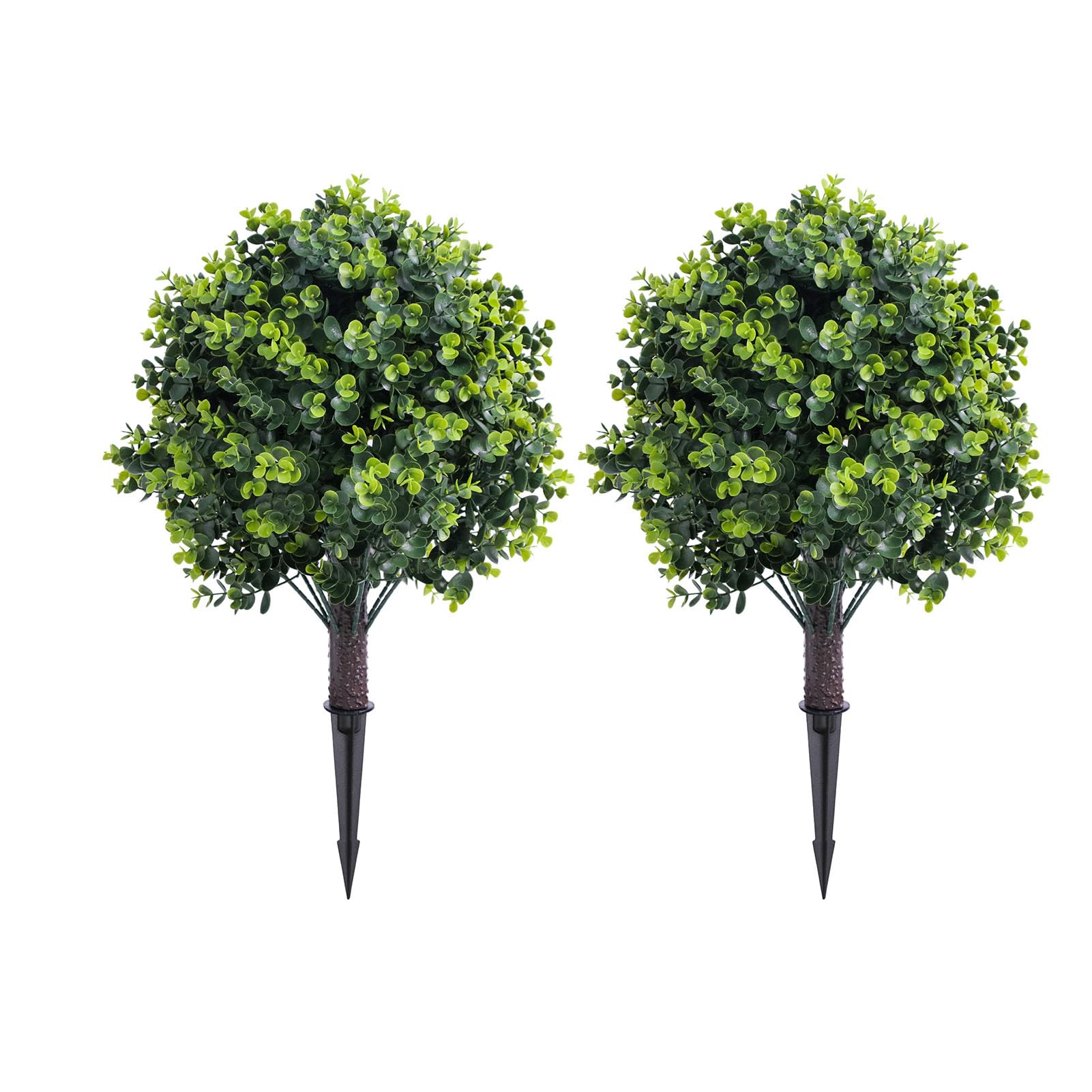 Topiky Albero Artificiale di Palla Topiaria da 17,7 Pollici, Pianta di Eucalipto Finto con Picchetto, Arbusto Verde in PE per la Decorazione del Cortile del Portico del Patio del Giardino