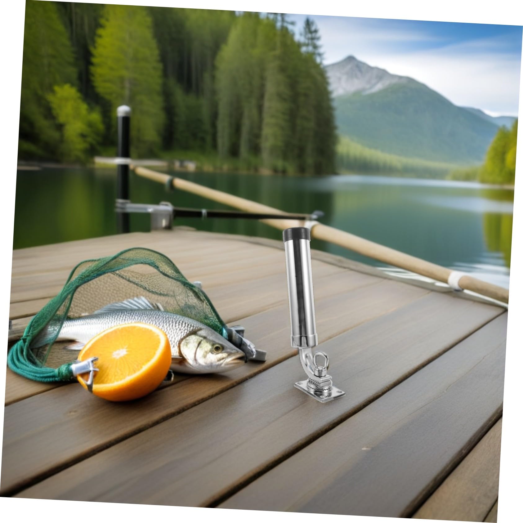 Mipcase Supporto Per Canna Da Pesca in Acciaio Marino Rotante Staffa Di Montaggio Su Ponte Per Barca Yacht e Kayak Design Stabile e Compatibile
