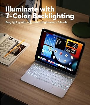 Magic Compatible Touchpad Illuminated Keyboard Case Compatible with Fogy Ipad (A16) 2025/Ipad 10th Generation 2022