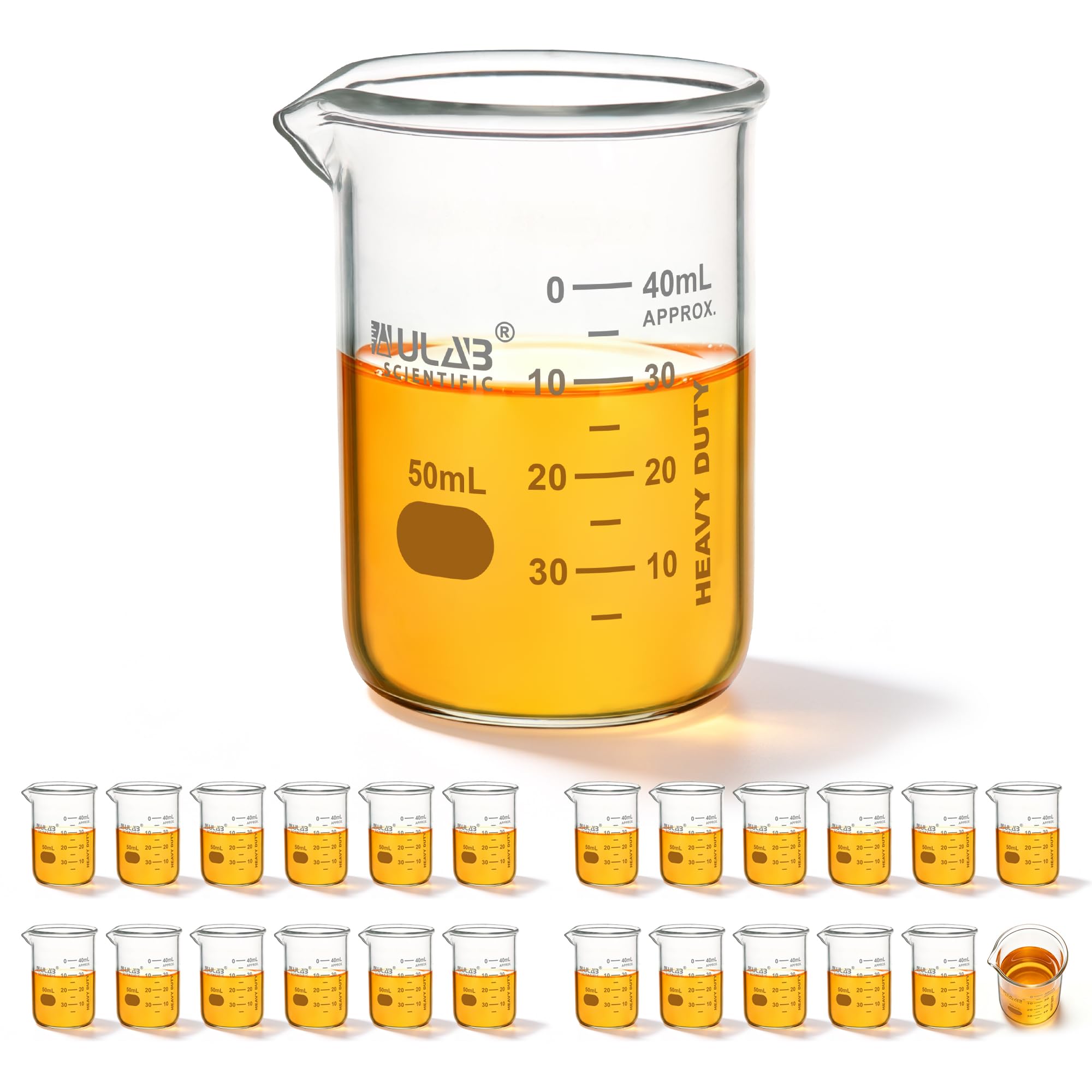 ULAB Scientific Glass Beaker Set, Vol. 200ml, 3.3 Borosilicate Griffin Low Form with Printed Graduation, Pack of 6, UBG1022 — Amazon image 11