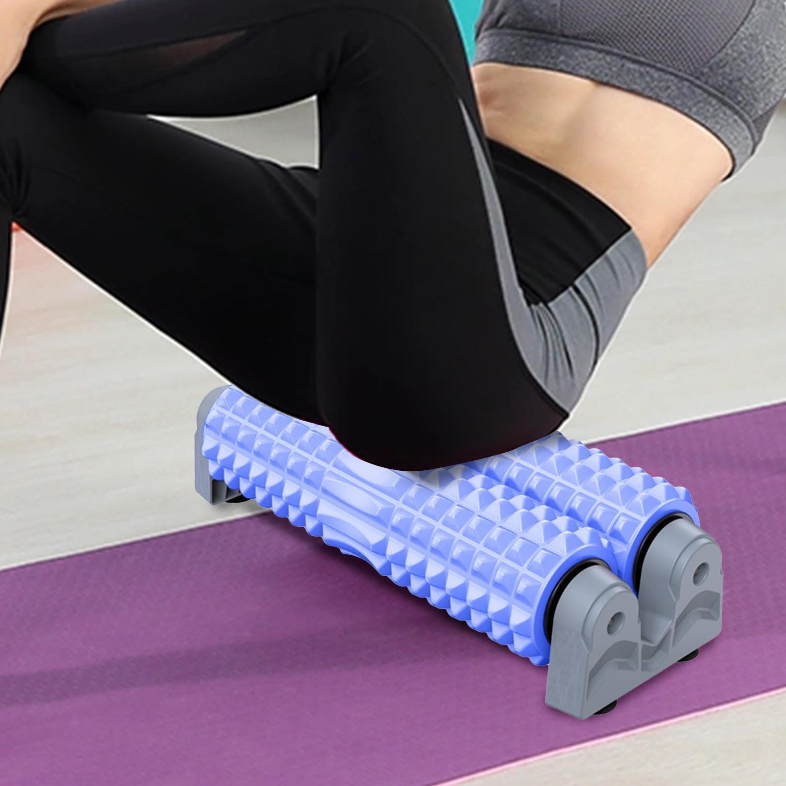 Rullo in Schiuma da Yoga Attrezzo di Stretching Muscolare | Rullo in Schiuma per il Recupero Muscolare per Schiena Cosce Gambe Braccia Yoga Fitness Palestra Ufficio Pilates