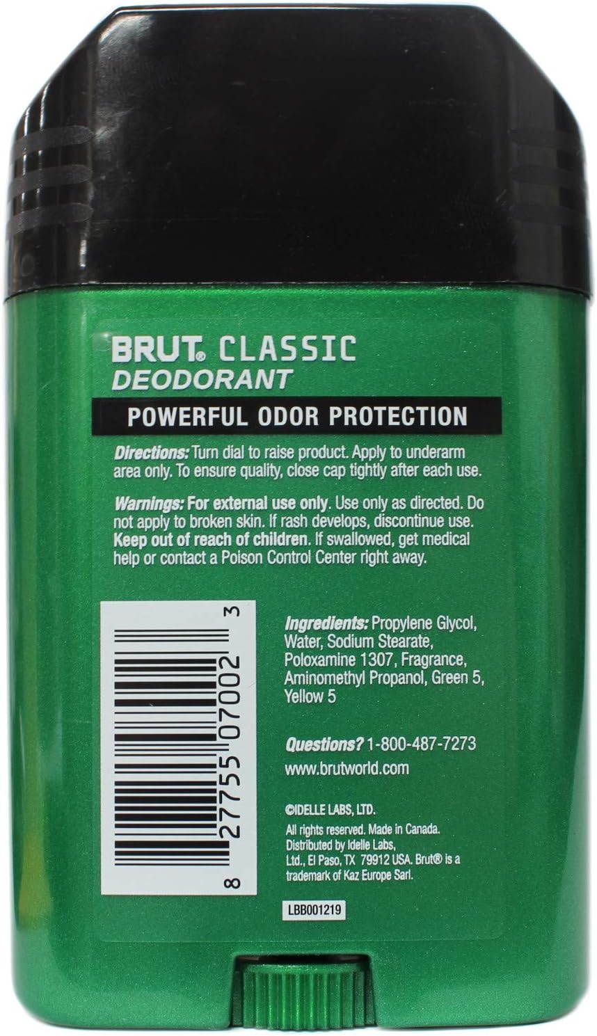 Brut Deodorant Oval Solid 2.25 Oz. (3 Pack)