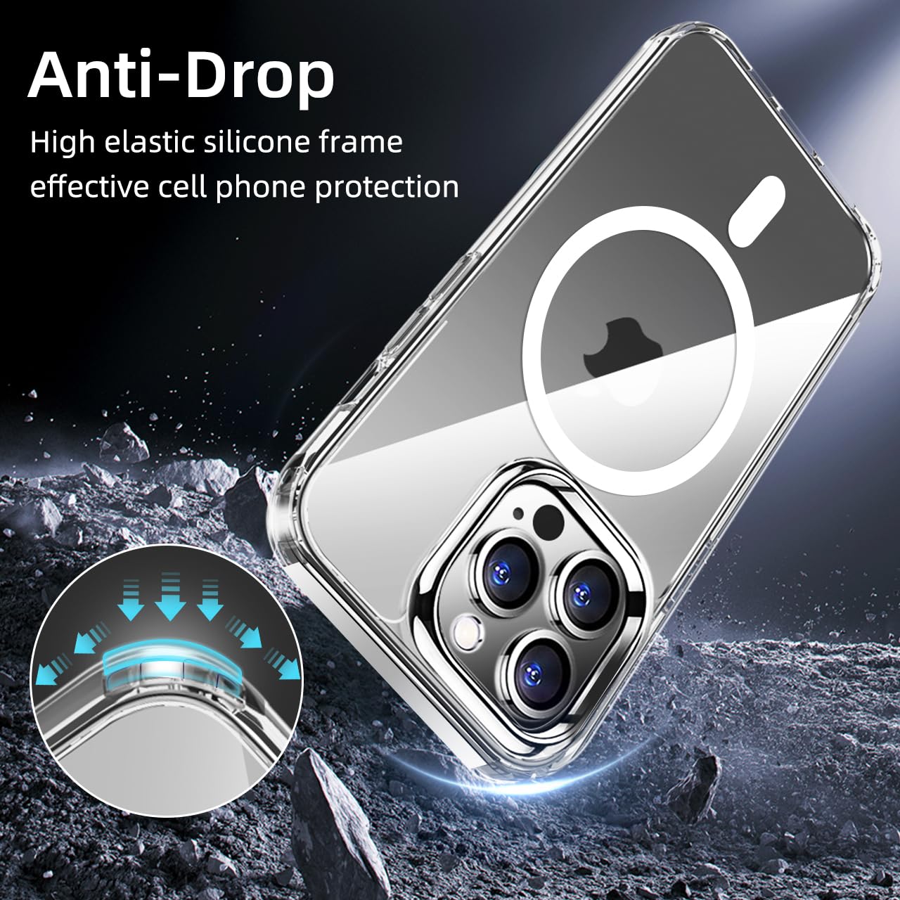 tigratigro Cover Magnetica per iPhone 16 Pro Max, Compatibile con MagSafe Ricarica Wireless, Telefono Custodia Antiurto, Retro Antigraffio Trasparente