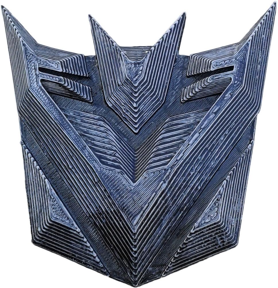 Plastic 3D Transformers Decepticon Window Door Car Bike Laptop Sticker, Silver Black Grey