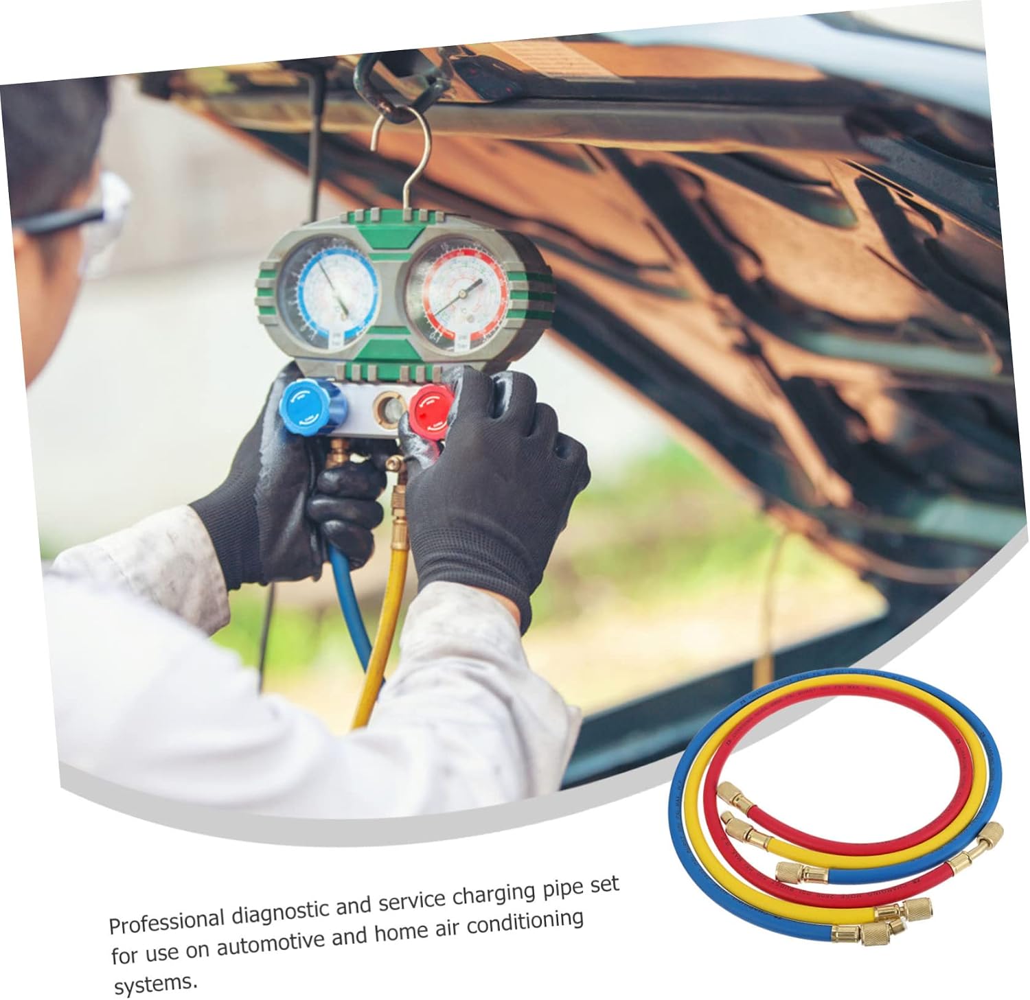 MAGICLULU 3Pcs Filling Hose for Automotive Long Durable Fluoride Hose for DIY Recharge and Diagnostic Use