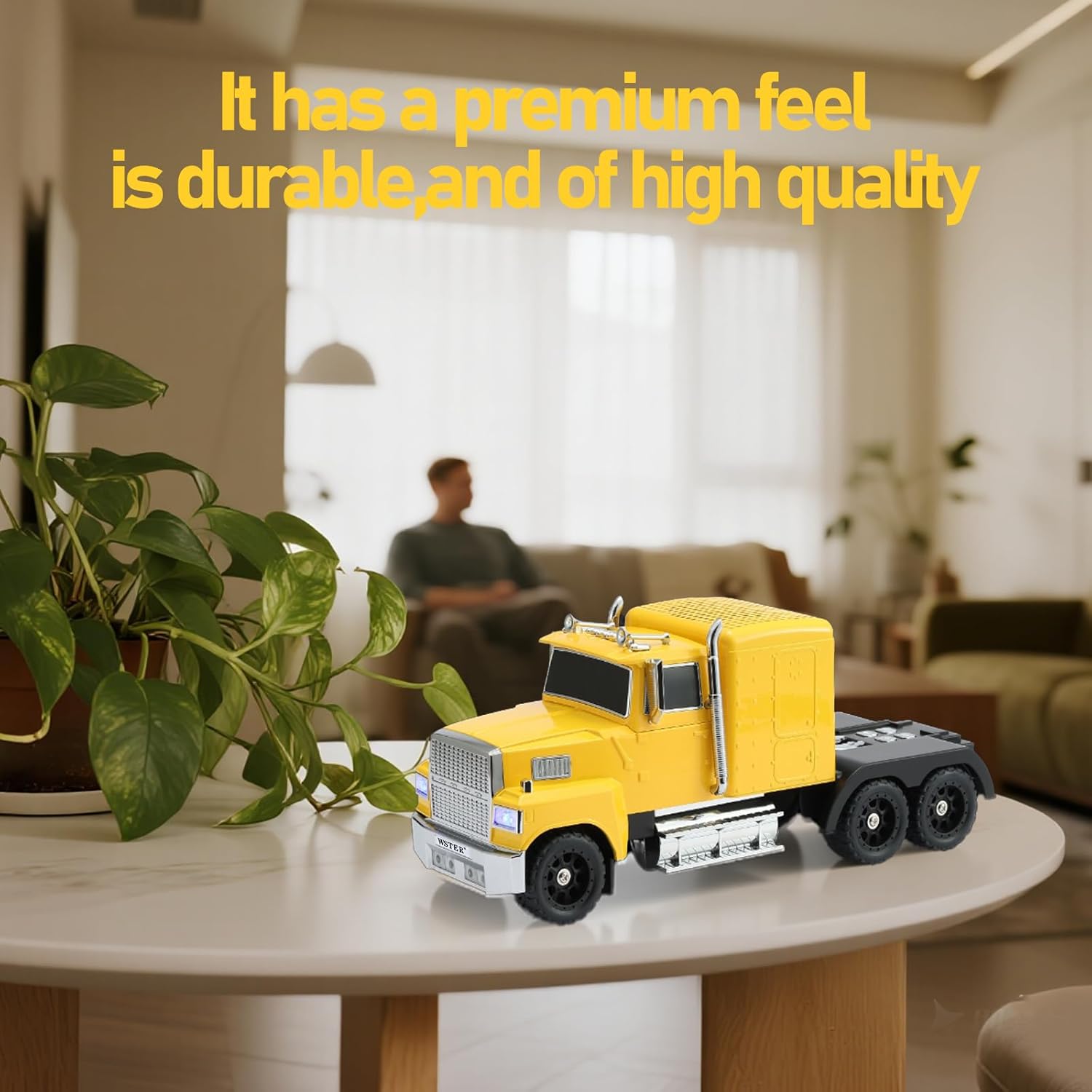 WSTER American Truck Bluetooth Speaker, Retro Car Model，Portable Wireless with HD Stereo Sound, TWS Pairing, USB/TF/AUX Playback, Unique Truck Model Speaker for Home & Outdoor(Yellow)