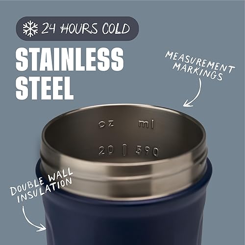 Miniatura 64 de BlenderBottle Strada Sleek - Acero Inoxidable - 25 oz - Espuma de mar Verde mar