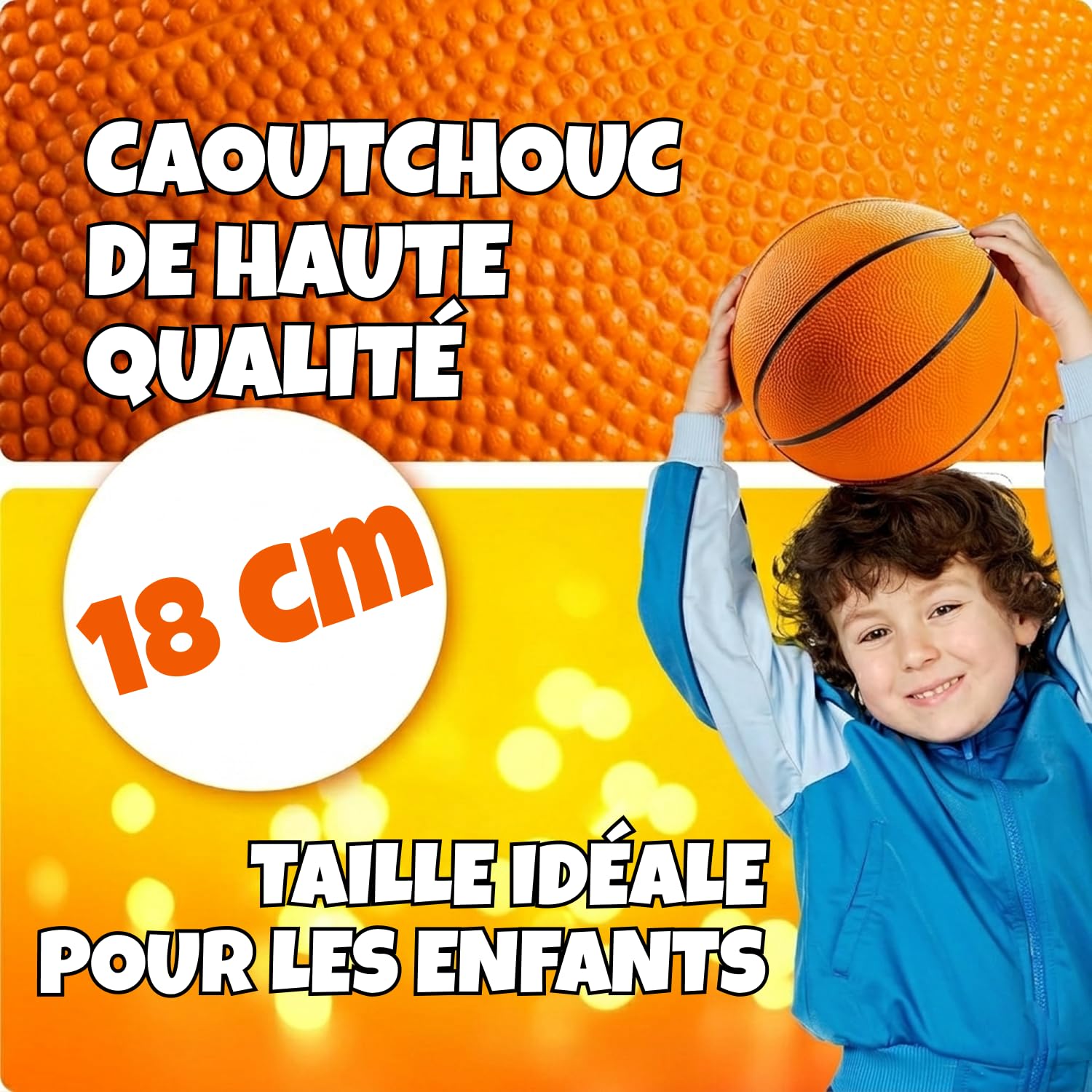 Bedwina Mini Ballons de Basket (Lot de 2 ou 4) - Caoutchouc 17,8 cm, Taille 3, Mini Panier de Basket pour Petits paniers, fêtes à la Piscine, intérieur/extérieur, Cadeau d'anniversaire, Jeux d'arcade