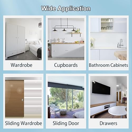 Miniatura 6 de AOSITE - Adhesivo magnético para puerta, paquete de 4 imanes para gabinete de cocina, para cierre, cierre magnético fuerte para puerta de gabinete,