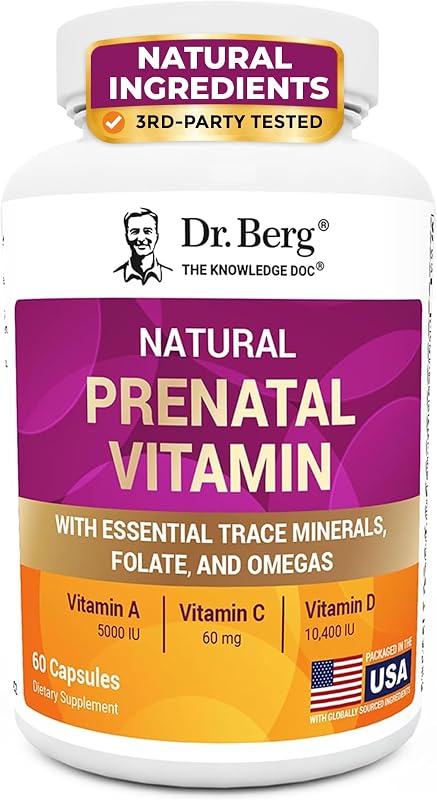 Dr. Berg Natural Prenatal Vitamins for Women (Pregnant & Nursing) - Prenatal Vitamins with Folate, Vitamins, Minerals, Omegas, &11 Powerful Superfoods - Womens Prenatal Multivitamin - 60 Capsules