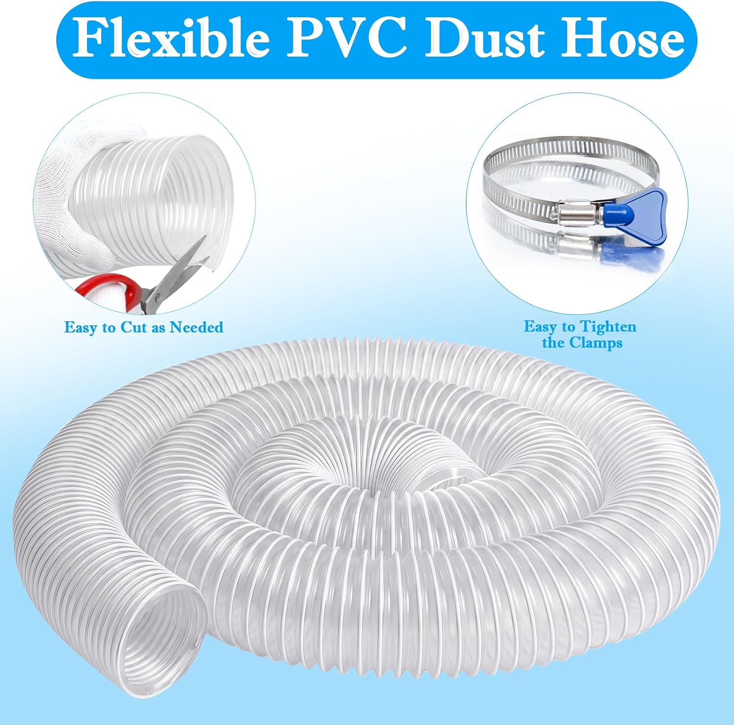 2 1/2" x 10' Dust Collection Hose,Heavy PVC 2.5 Inch Dust Collector photo 6