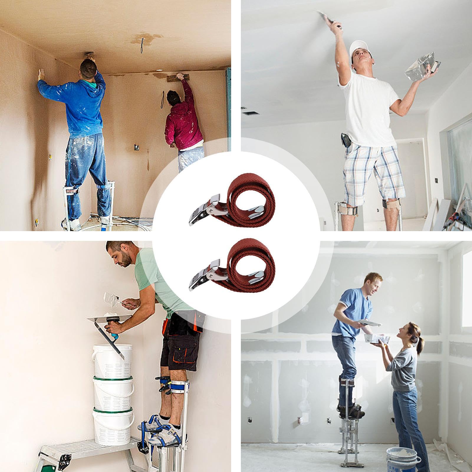 Arnés Para Zancos - Bandas Ajustables Protectoras Acolchadas Para Piernas - Para Proyectos De Renovación, Pintura, Construcción Y Trabajos En Techos